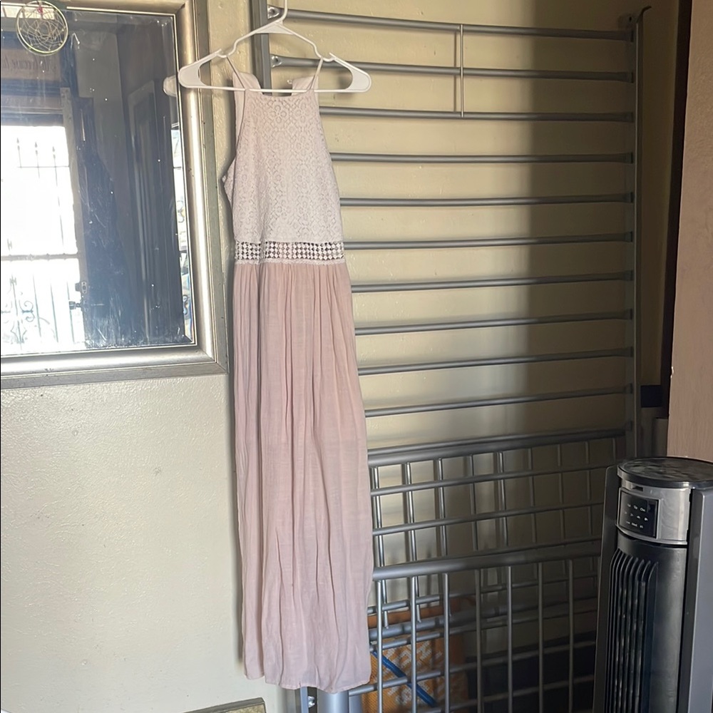 Mind Code White and Pink Maxi Dress